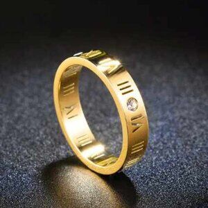 Gold Roman Numeral Ring